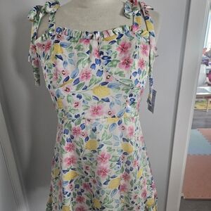 Lemon Morgan & Co Lemon Floral Print Cocktail Dress